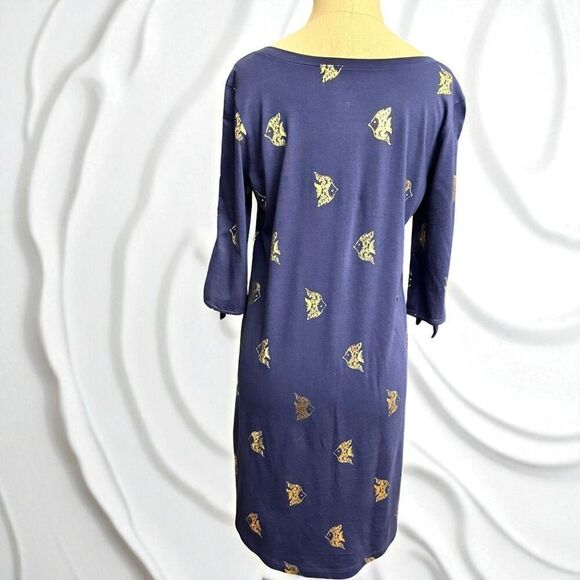 Lilly Pulitzer 100% Pima Cotton, Gold Starfish, Knee-Length Dress / SZ: S - Picture 2 of 8